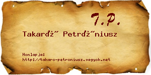 Takaró Petróniusz névjegykártya